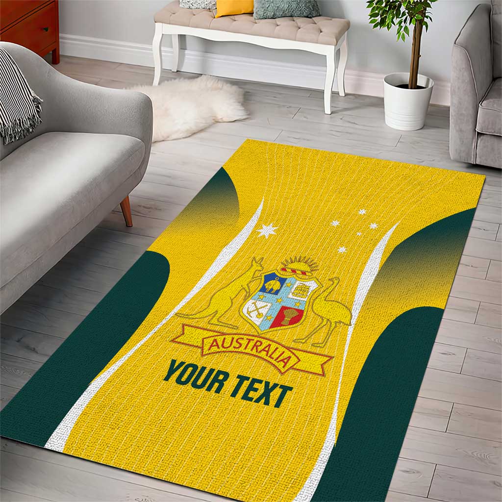 Custom Australia Cricket Area Rug Go Champions Aussie