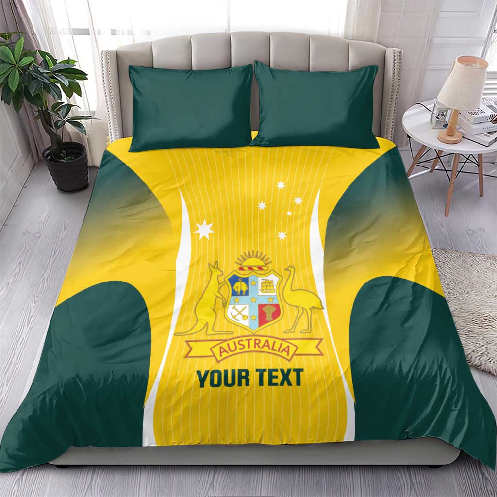 Custom Australia Cricket Bedding Set Go Champions Aussie