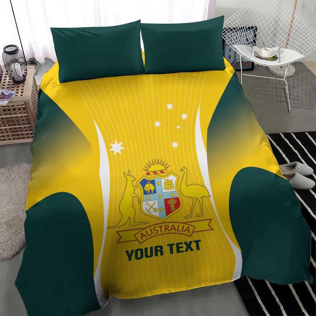 Custom Australia Cricket Bedding Set Go Champions Aussie