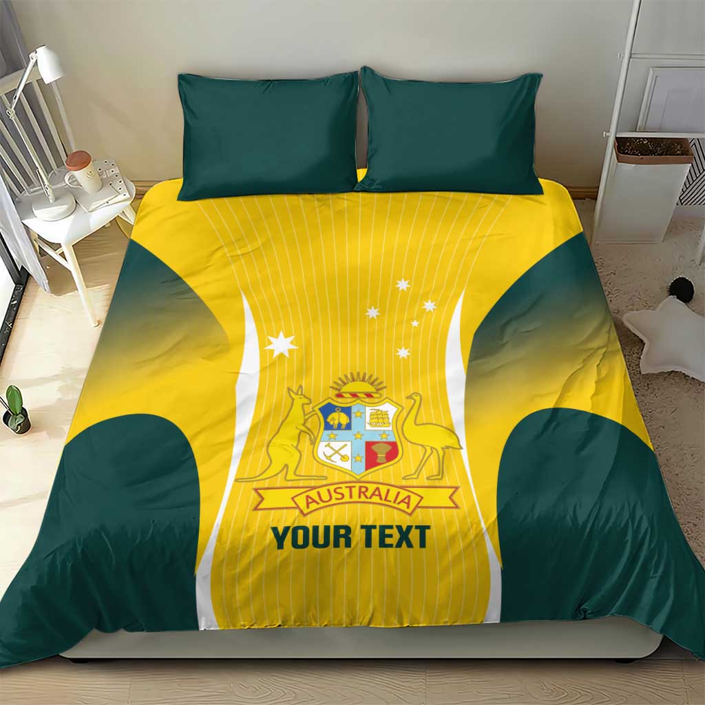 Custom Australia Cricket Bedding Set Go Champions Aussie