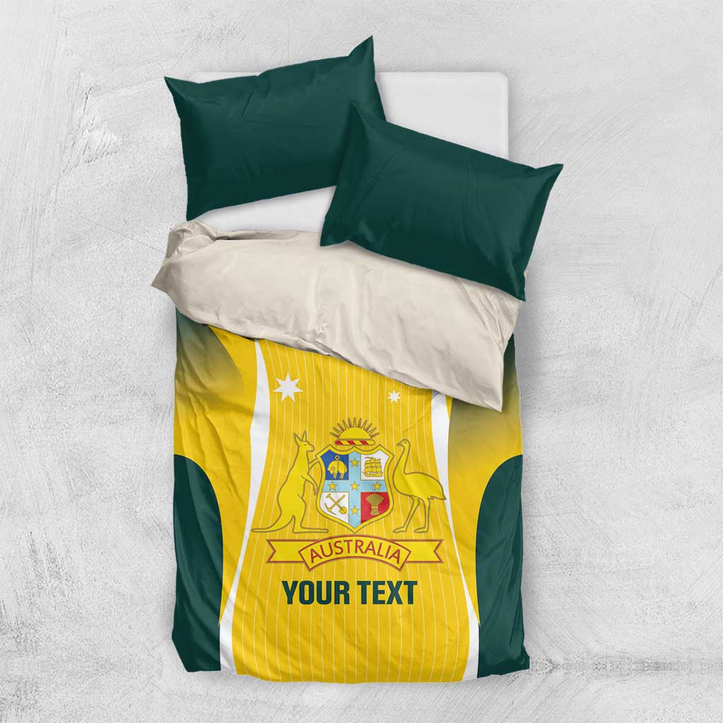 Custom Australia Cricket Bedding Set Go Champions Aussie