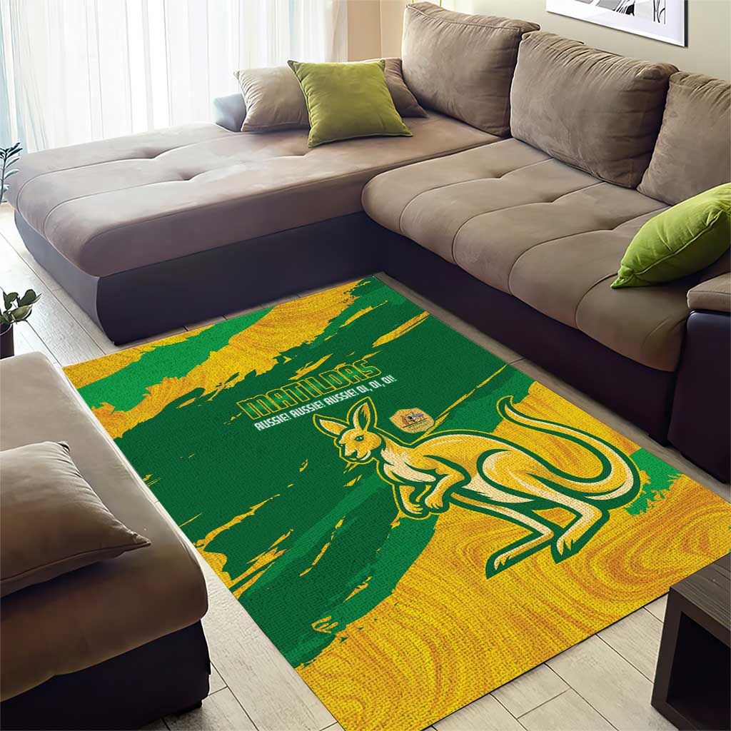 Australia Soccer Area Rug 2025 Go Matildas Marble Grunge Style