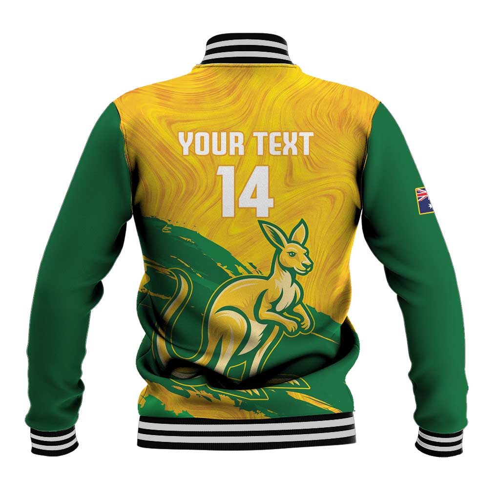 Custom Australia Soccer Baseball Jacket 2025 Go Matildas Marble Grunge Style