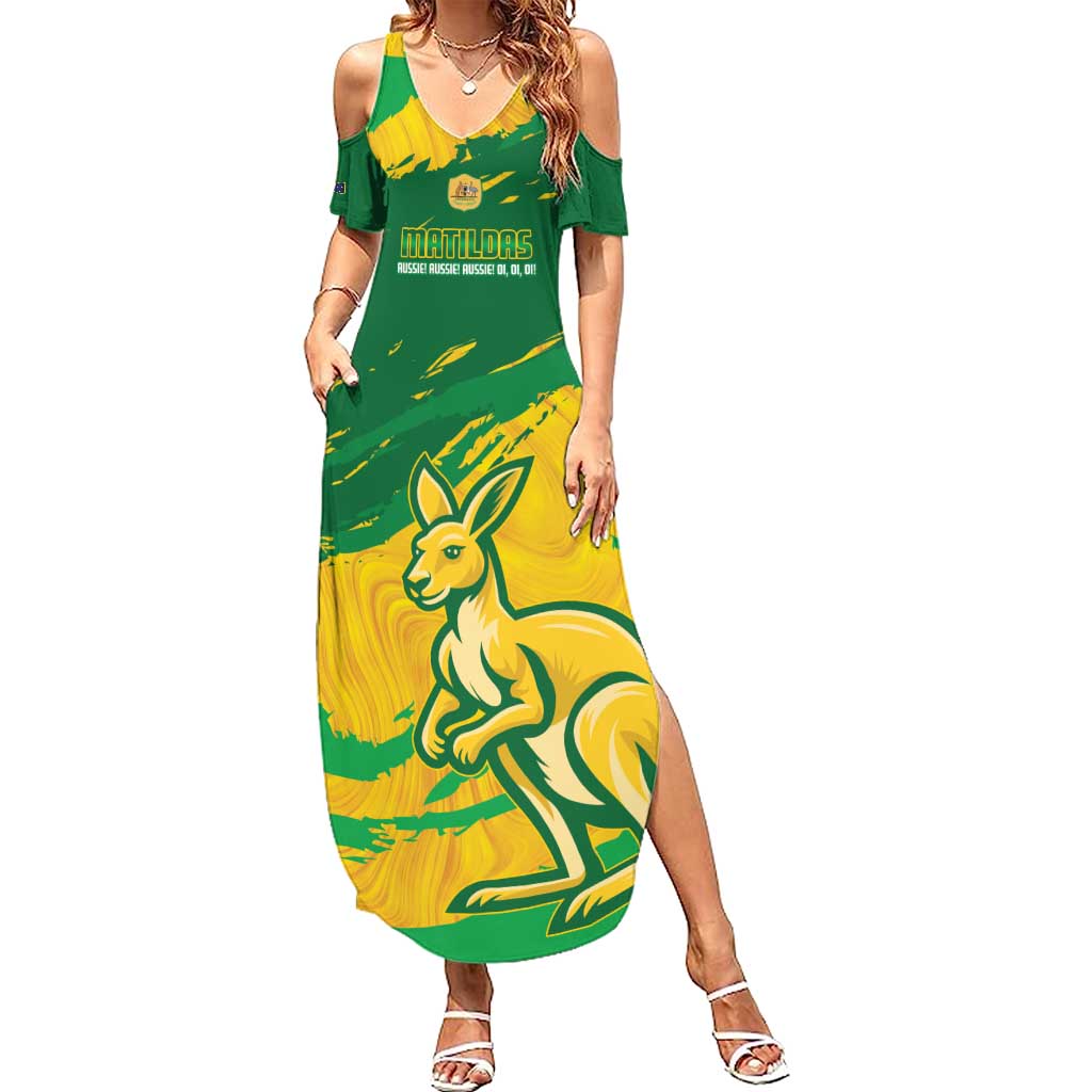 Custom Australia Soccer Family Matching Summer Maxi Dress and Hawaiian Shirt 2025 Go Matildas Marble Grunge Style