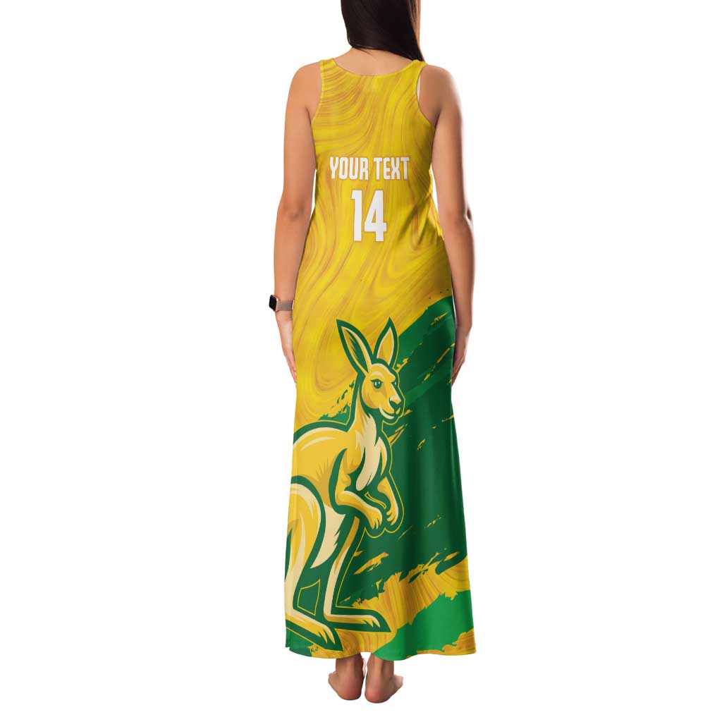 Custom Australia Soccer Family Matching Tank Maxi Dress and Hawaiian Shirt 2025 Go Matildas Marble Grunge Style