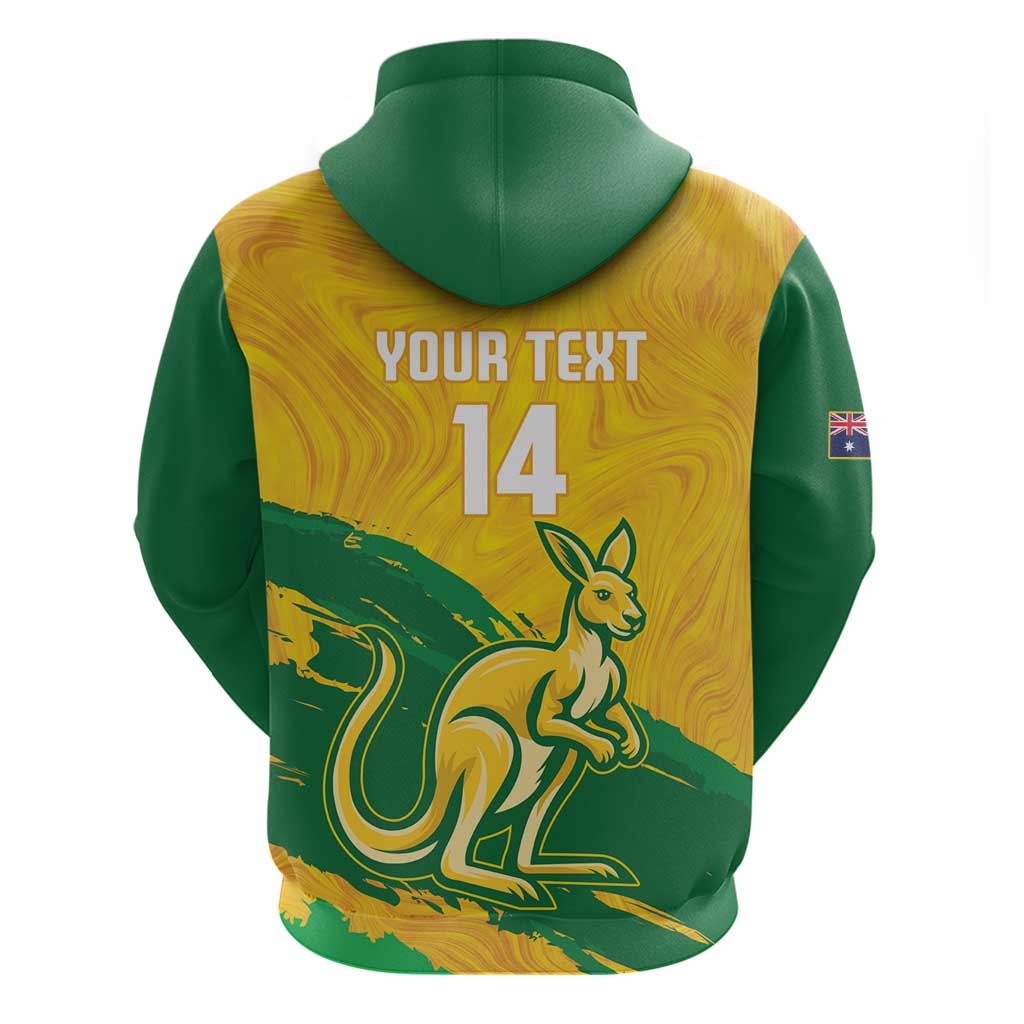 Custom Australia Soccer Hoodie 2025 Go Matildas Marble Grunge Style