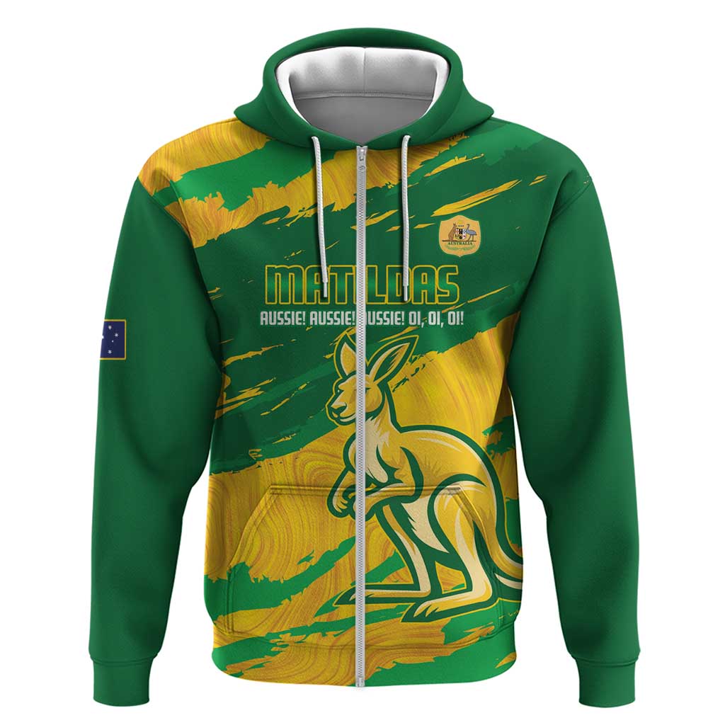 Custom Australia Soccer Hoodie 2025 Go Matildas Marble Grunge Style