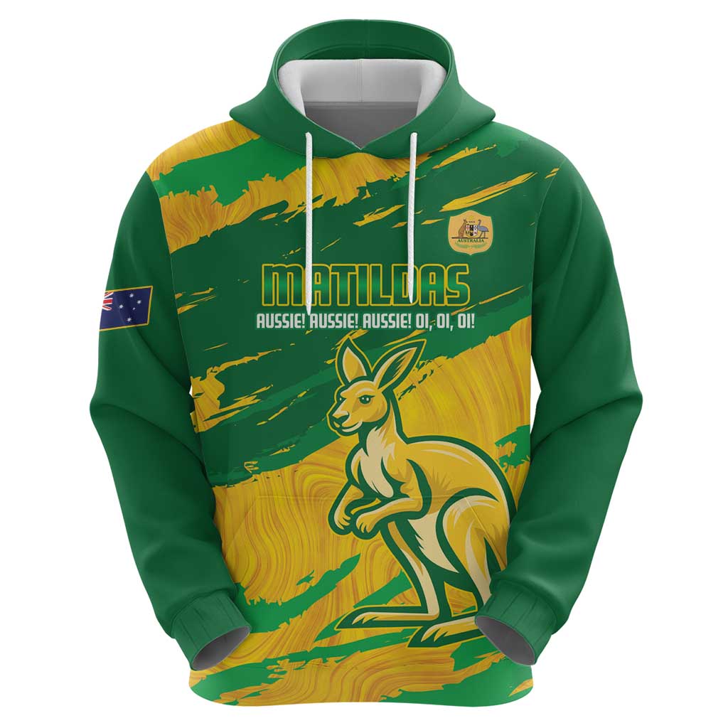 Custom Australia Soccer Hoodie 2025 Go Matildas Marble Grunge Style