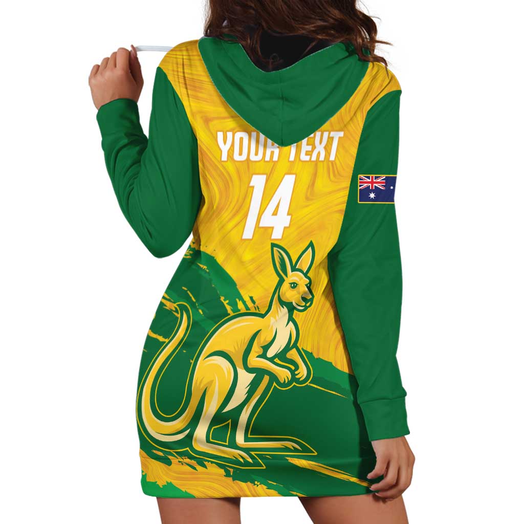 Custom Australia Soccer Hoodie Dress 2025 Go Matildas Marble Grunge Style