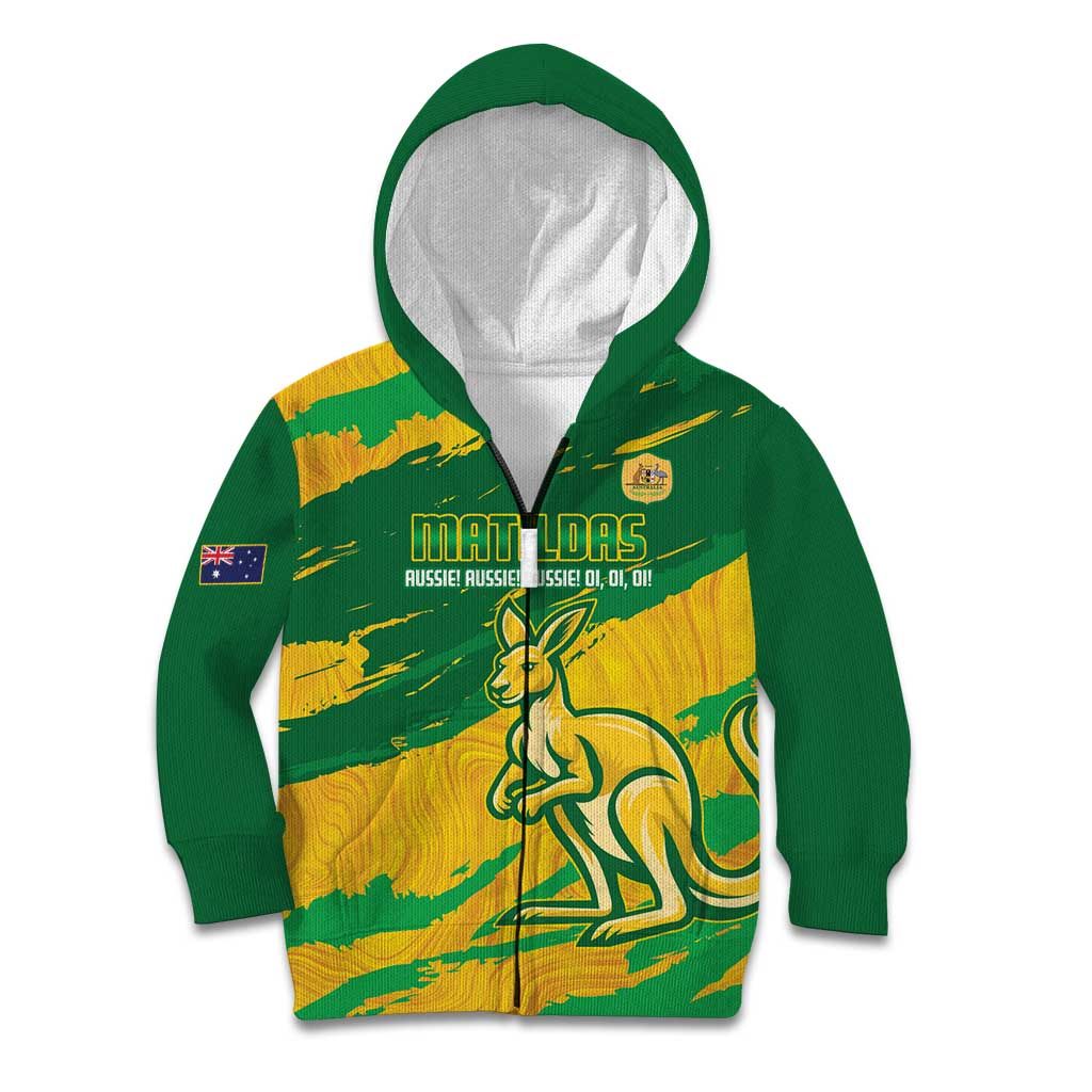 Custom Australia Soccer Kid Hoodie 2025 Go Matildas Marble Grunge Style