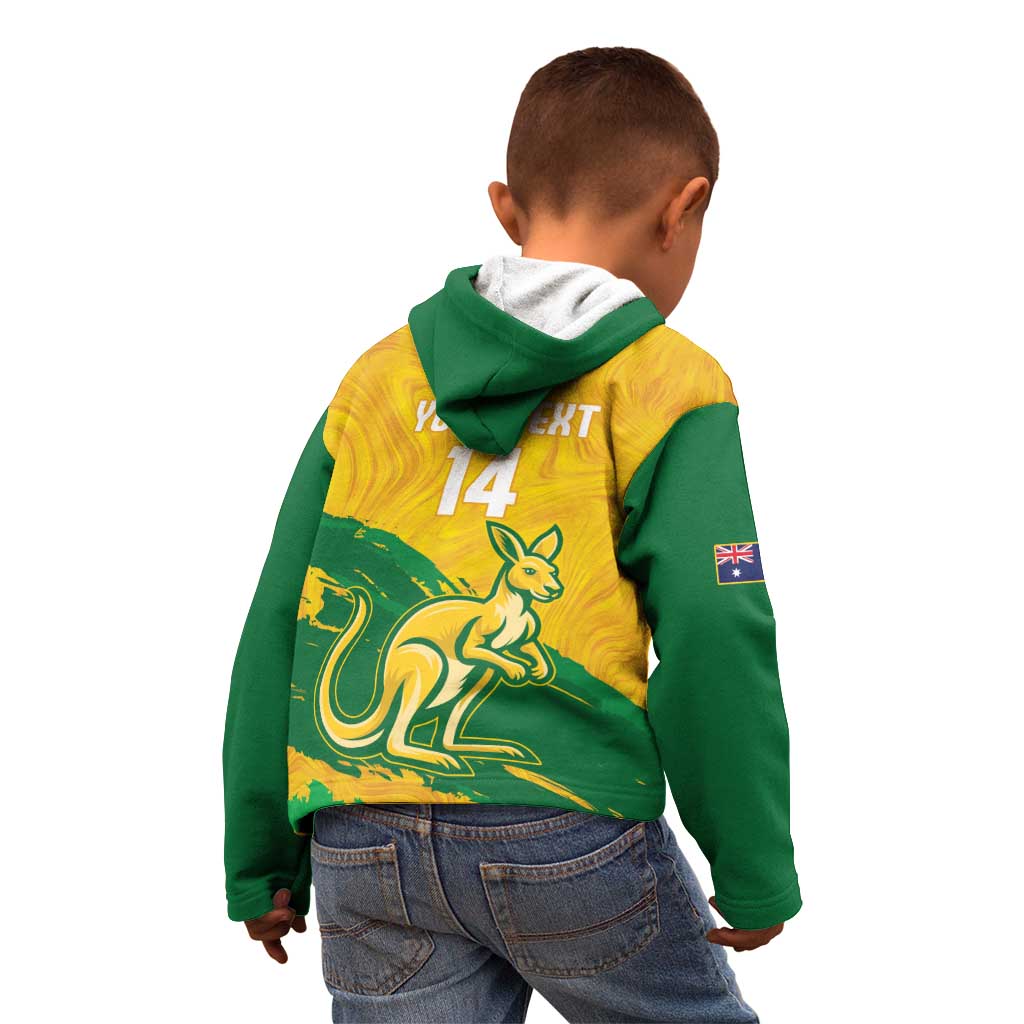 Custom Australia Soccer Kid Hoodie 2025 Go Matildas Marble Grunge Style