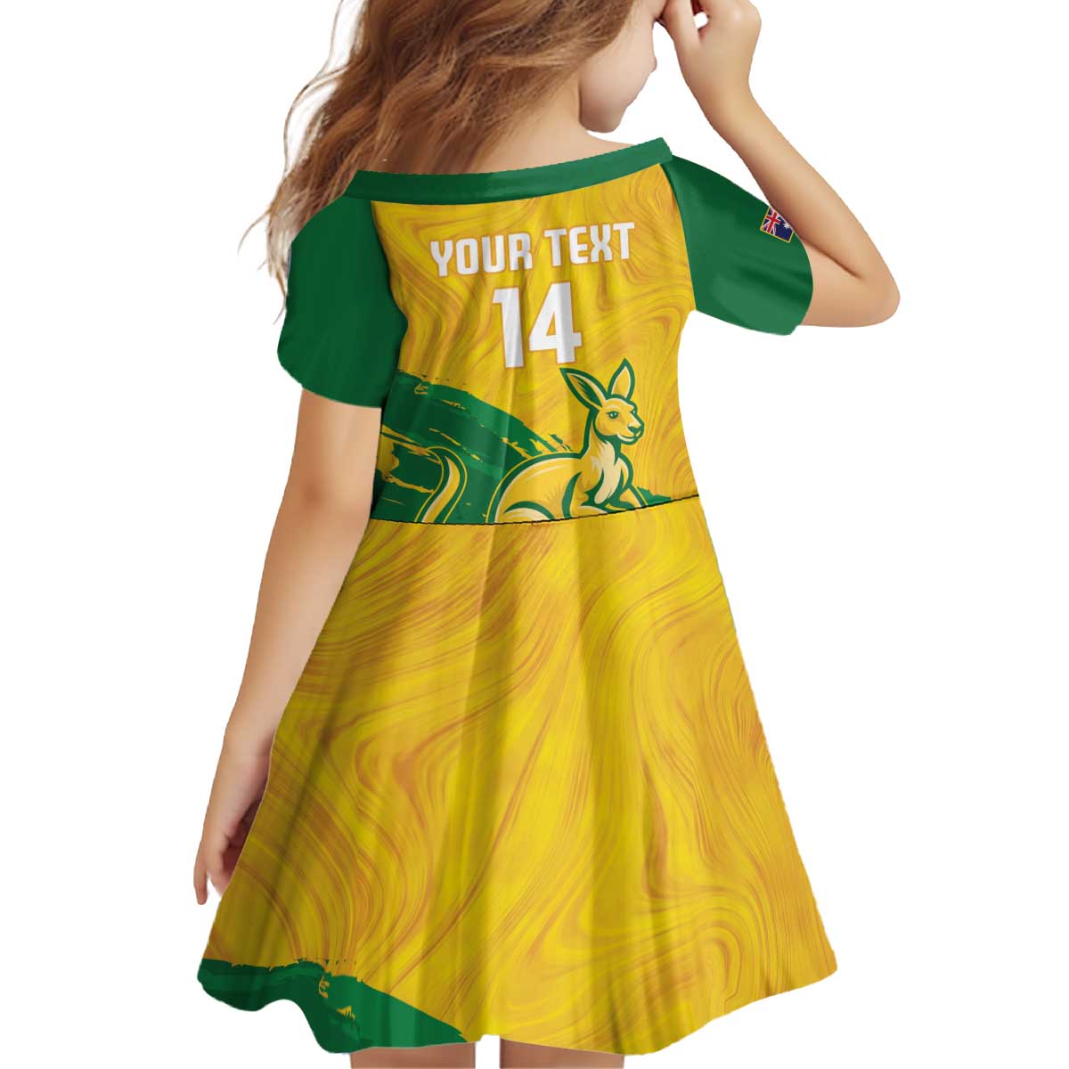 Custom Australia Soccer Kid Short Sleeve Dress 2025 Go Matildas Marble Grunge Style