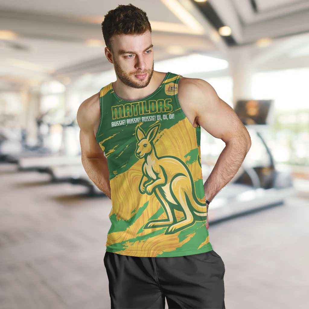 Custom Australia Soccer Men Tank Top 2025 Go Matildas Marble Grunge Style