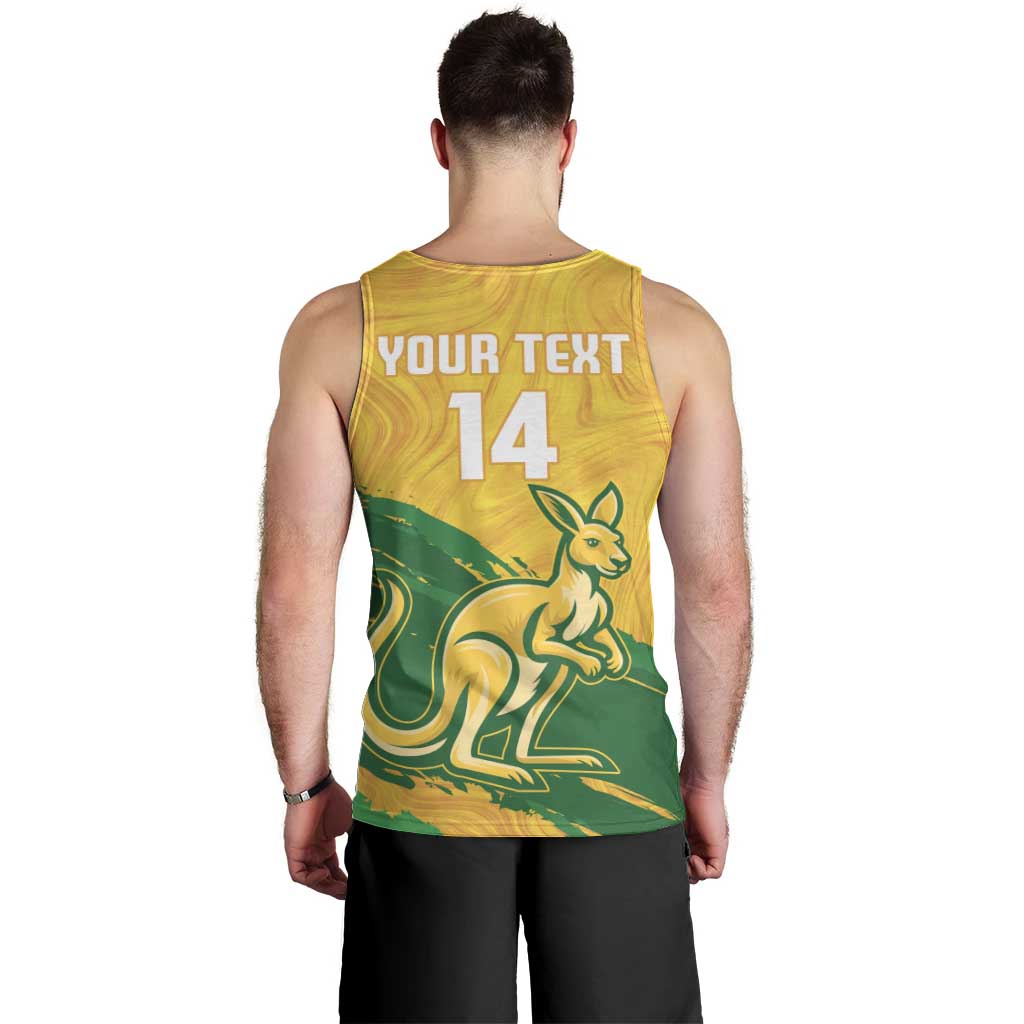 Custom Australia Soccer Men Tank Top 2025 Go Matildas Marble Grunge Style