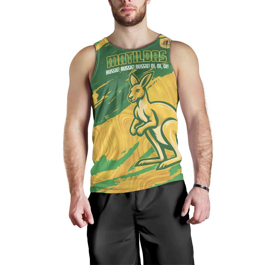 Custom Australia Soccer Men Tank Top 2025 Go Matildas Marble Grunge Style