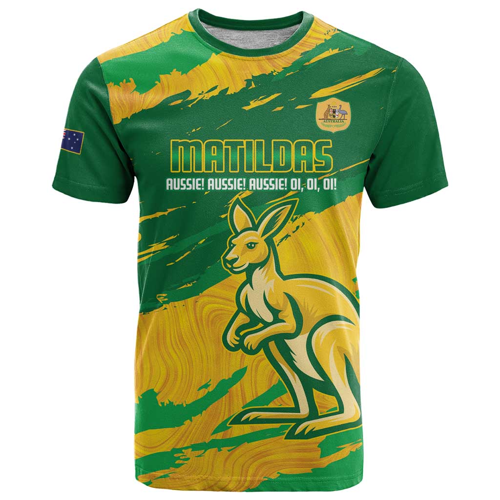 Custom Australia Soccer T Shirt 2025 Go Matildas Marble Grunge Style