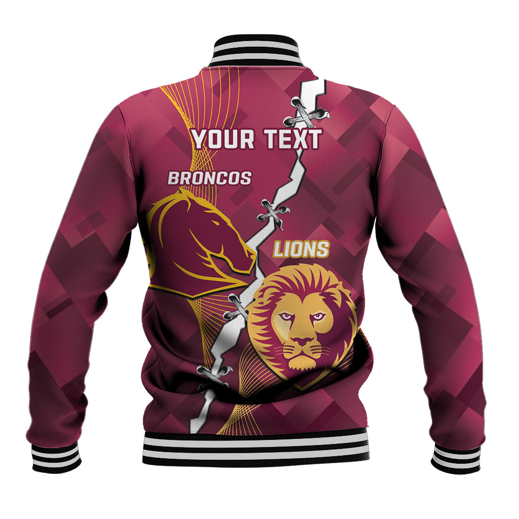 Personalised Lions Football And Broncos Rugby Baseball Jacket Sporty Version