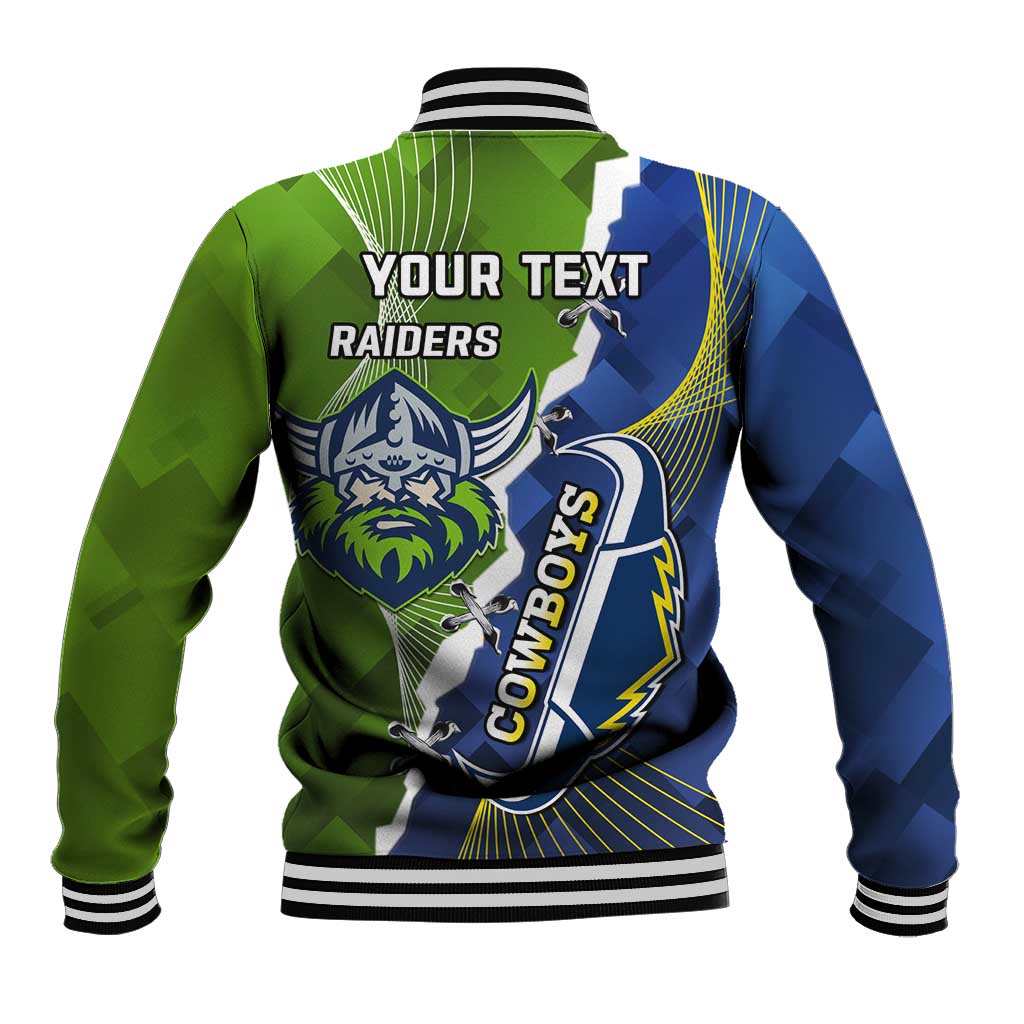 Personalised Cowboys And Raiders Rugby Baseball Jacket Sporty Version