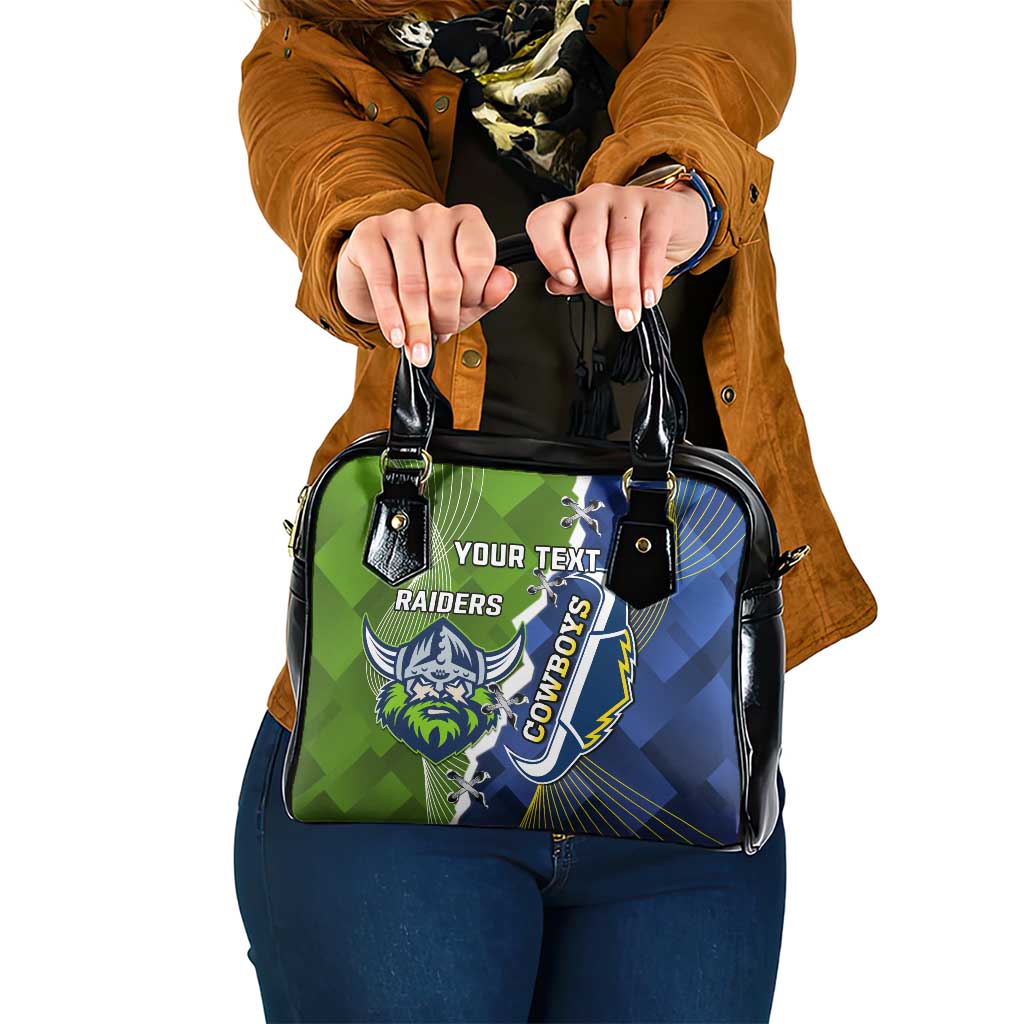 Personalised Cowboys And Raiders Rugby Shoulder Handbag Sporty Version