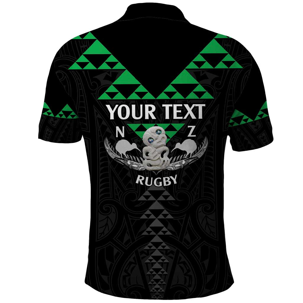 Personalised Aotearoa Rugby Polo Shirt New Zealand Maori Kete Matauranga Pattern