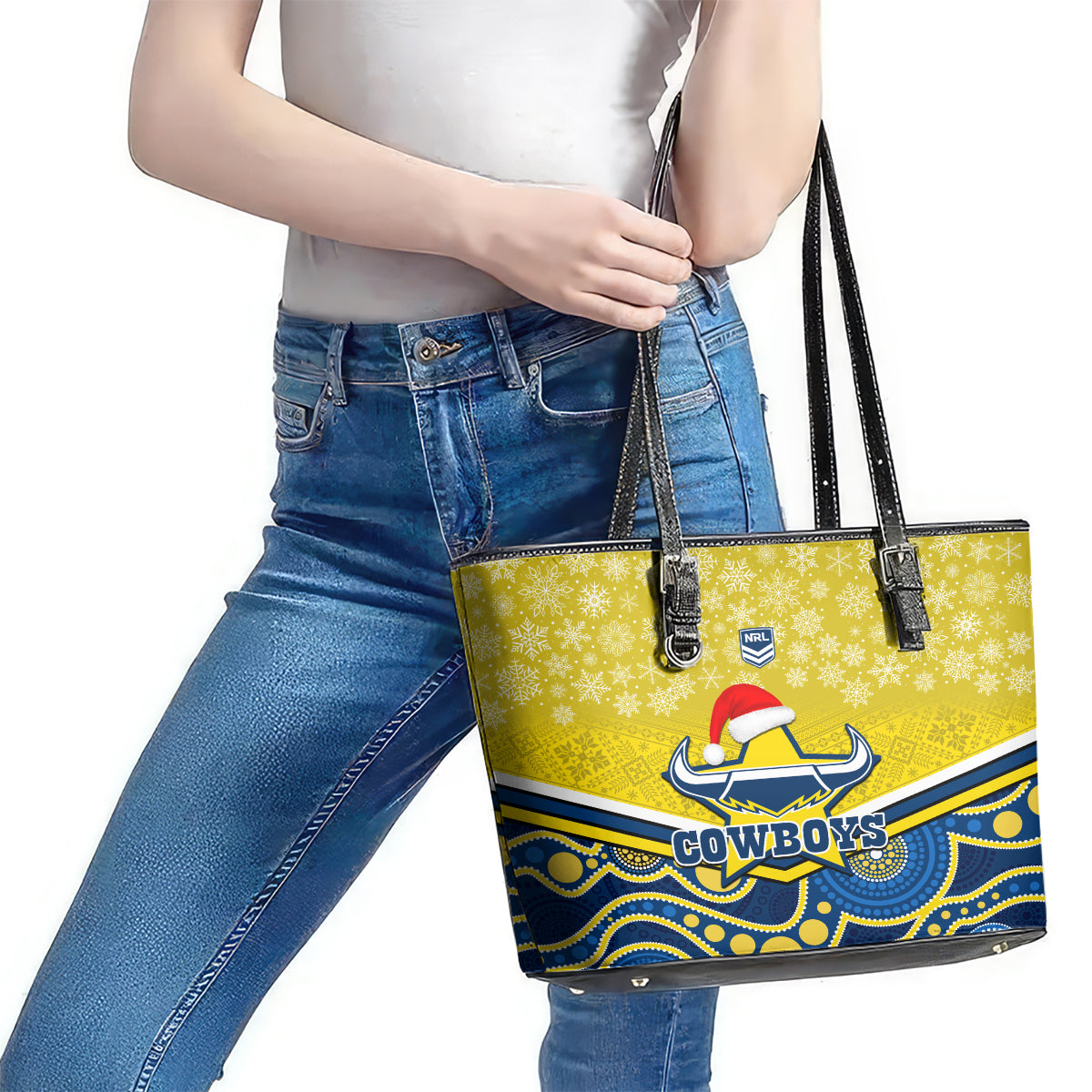 custom-cowboys-rugby-christmas-leather-tote-bag-merry-xmas-2023-mix-aboriginal-art-blue-version