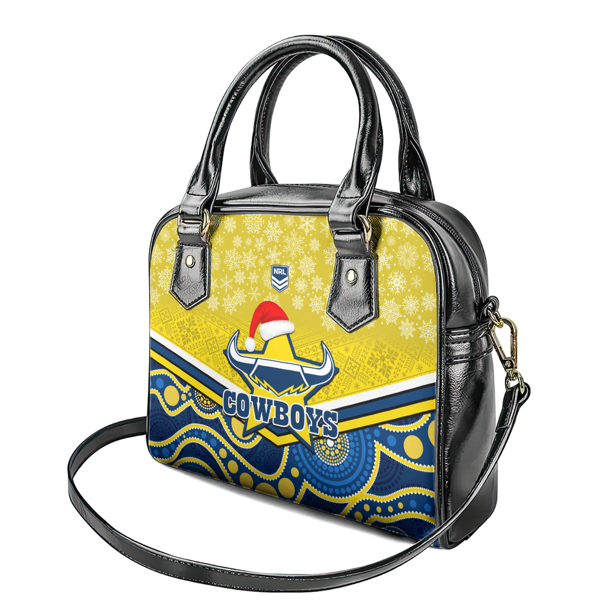 custom-cowboys-rugby-christmas-shoulder-handbag-merry-xmas-2023-mix-aboriginal-art-blue-version