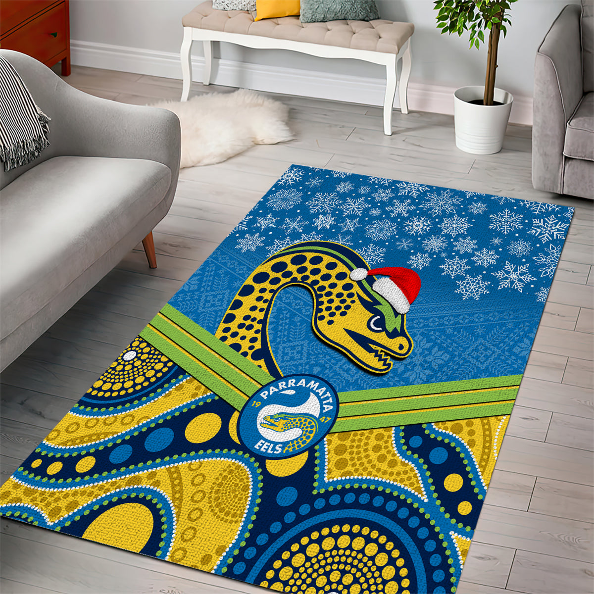 custom-parramatta-eels-rugby-christmas-area-rug-merry-xmas-2023-mix-aboriginal-art