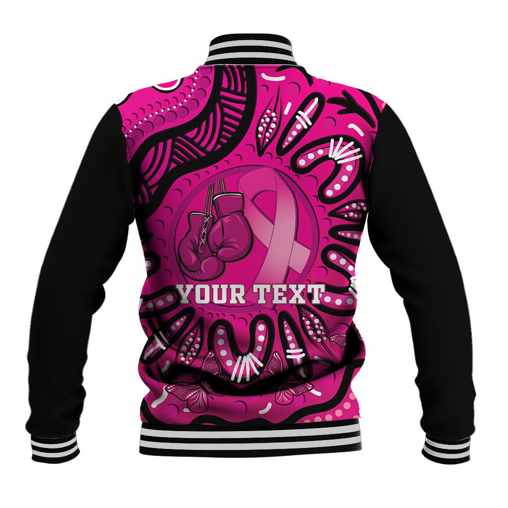 Personalised Australia Breast Cancer Baseball Jacket Pink Boxing Ribbon Be Strong And Fight On