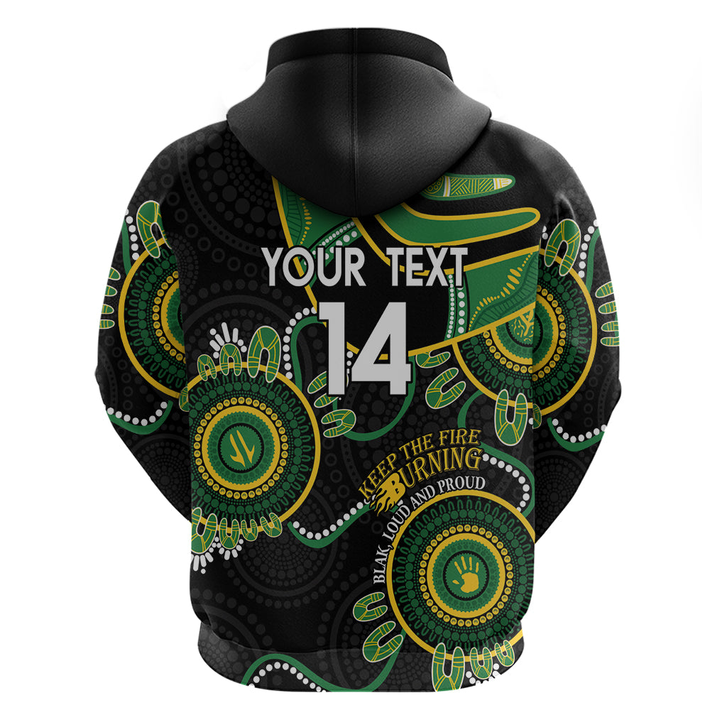 Custom Matildas NAIDOC Week Hoodie Australia Kangaroo Keep The Fire Burning - Black