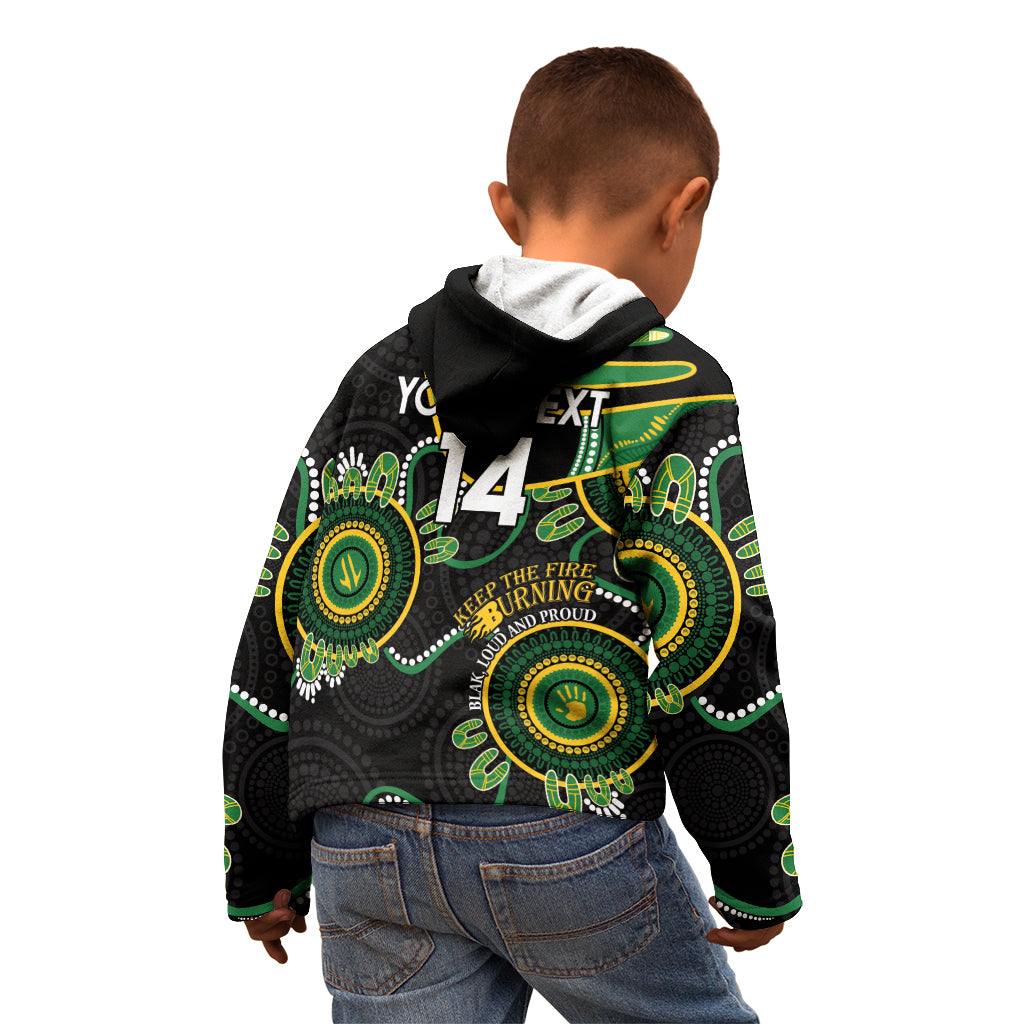 Custom Matildas NAIDOC Week Kid Hoodie Australia Kangaroo Keep The Fire Burning - Black