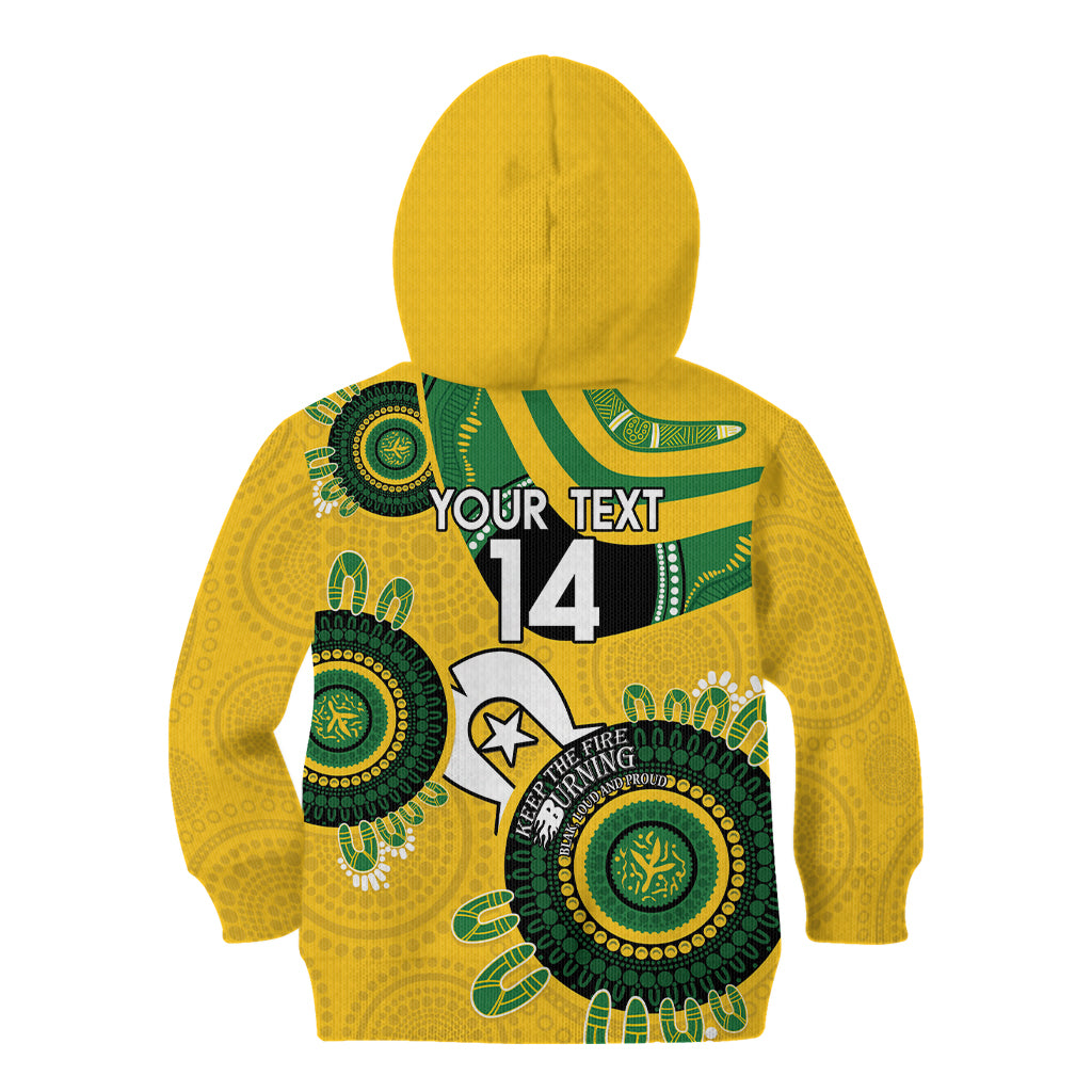 Custom Matildas NAIDOC Week Kid Hoodie Australia Kangaroo Keep The Fire Burning - Yellow