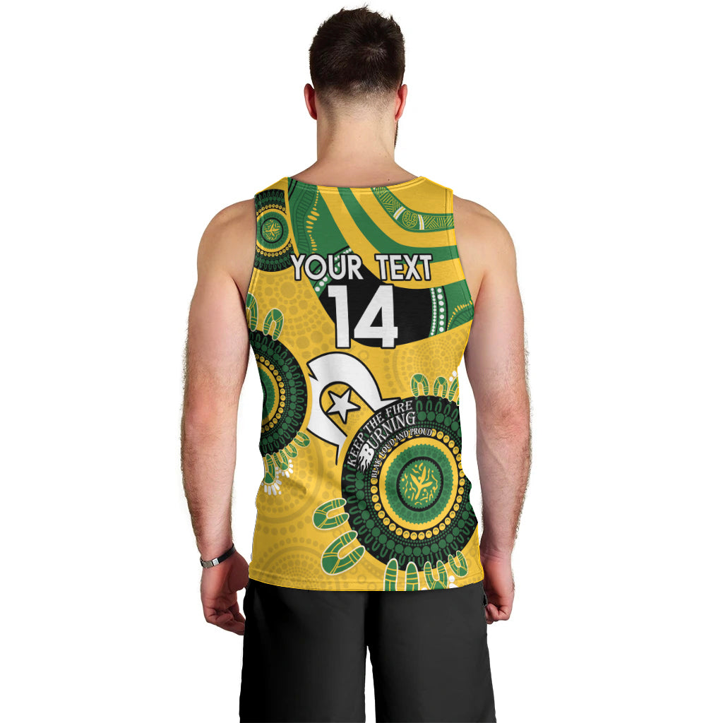 Custom Matildas NAIDOC Week Men Tank Top Australia Kangaroo Keep The Fire Burning - Yellow