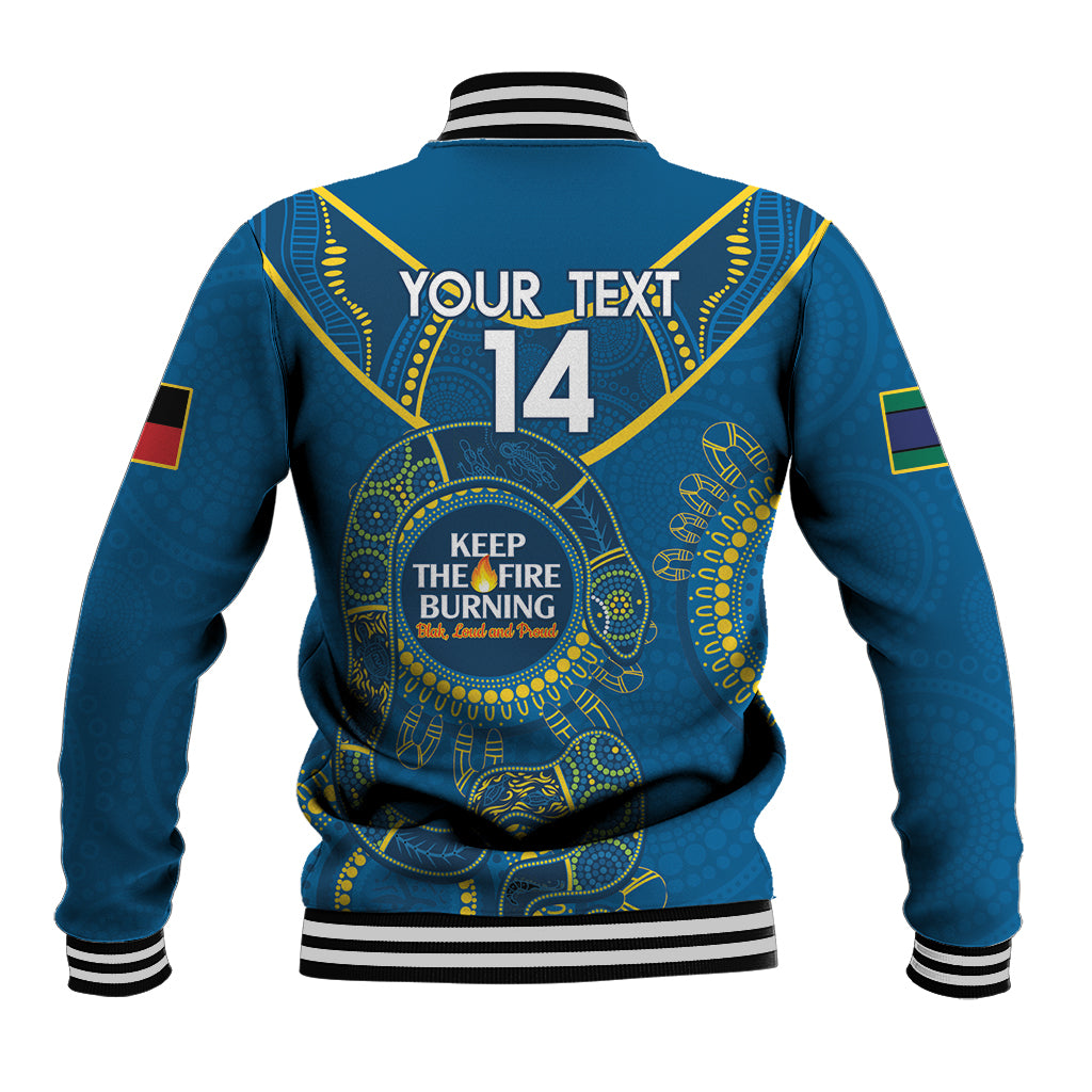 Custom NRL Eels NAIDOC Week Baseball Jacket Keep The Fire Burning Indigenous Art