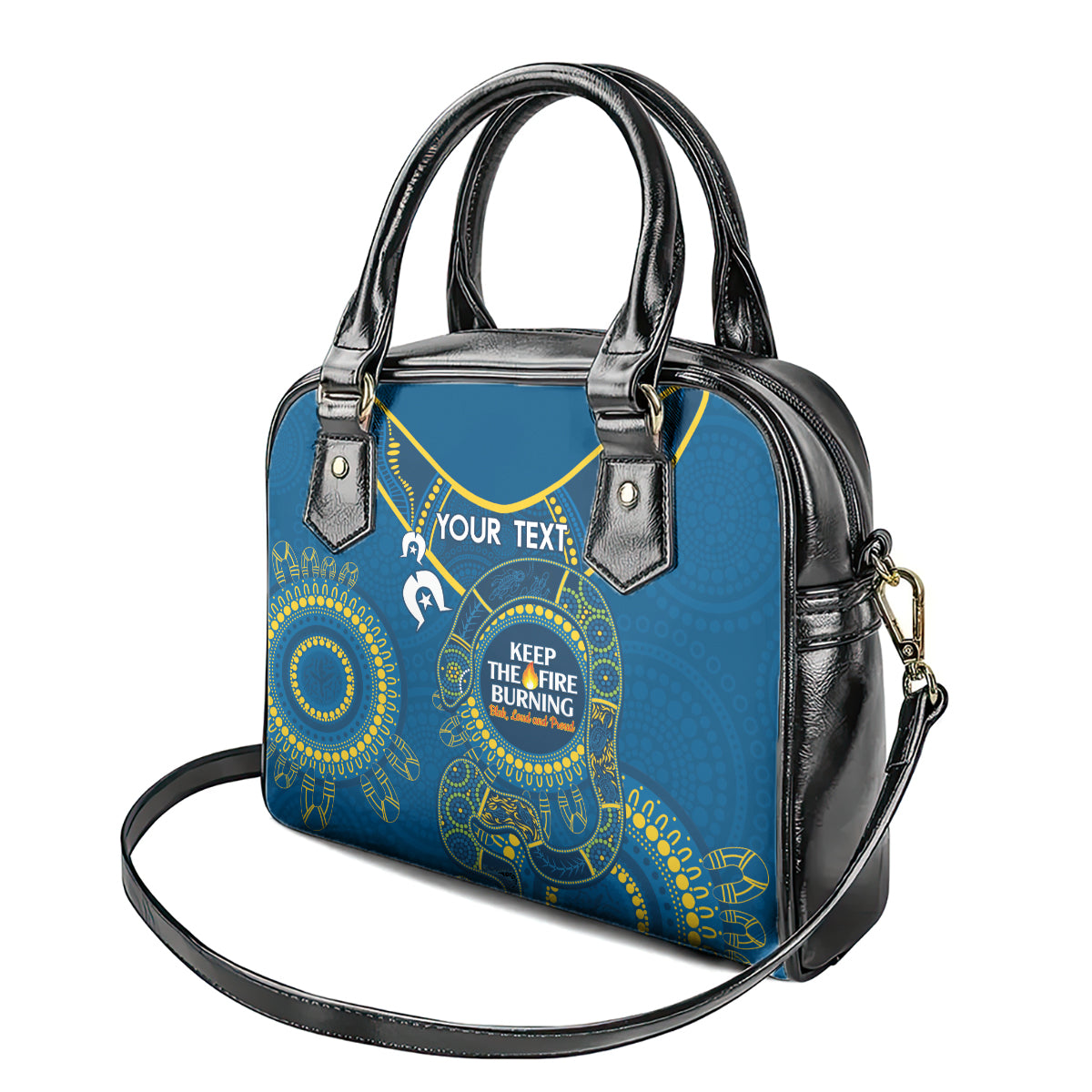 Custom NRL Eels NAIDOC Week Shoulder Handbag Keep The Fire Burning Indigenous Art