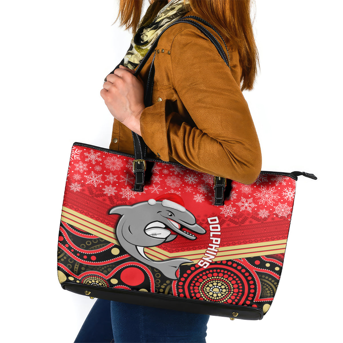 custom-dolphins-rugby-christmas-leather-tote-bag-merry-xmas-2023-mix-aboriginal-art