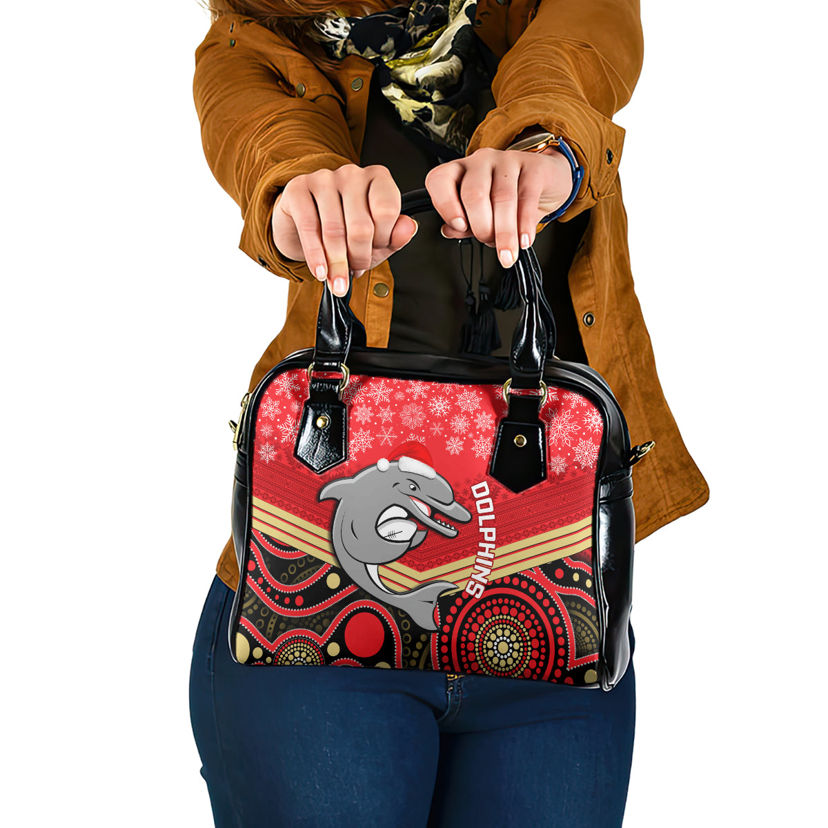 custom-dolphins-rugby-christmas-shoulder-handbag-merry-xmas-2023-mix-aboriginal-art