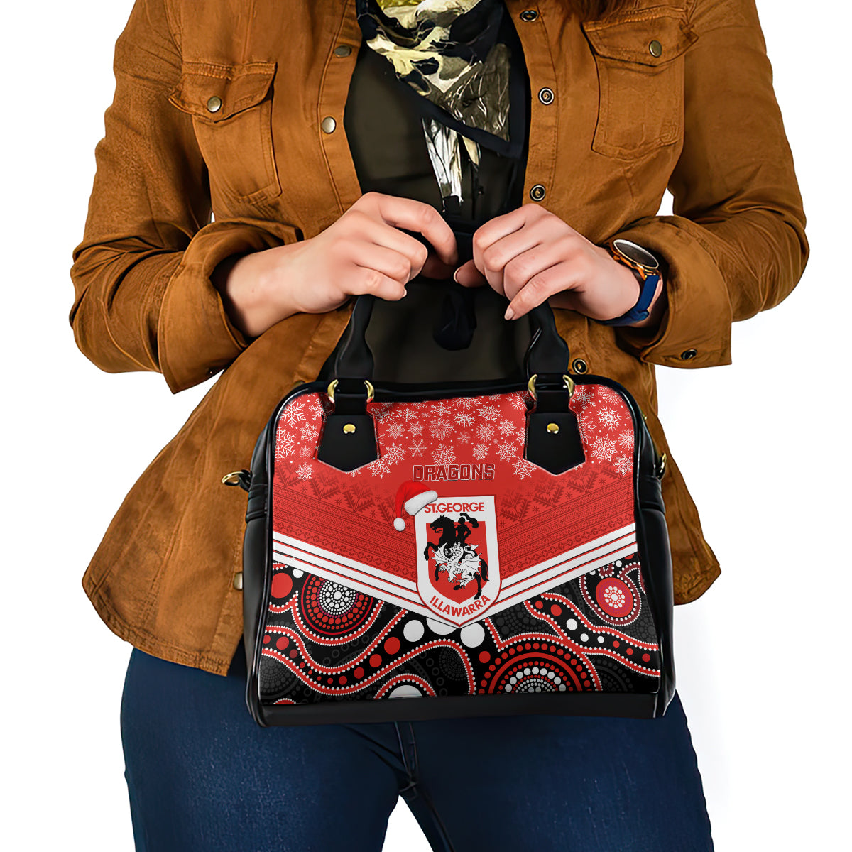 custom-dragons-rugby-christmas-shoulder-handbag-merry-xmas-2023-mix-aboriginal-art