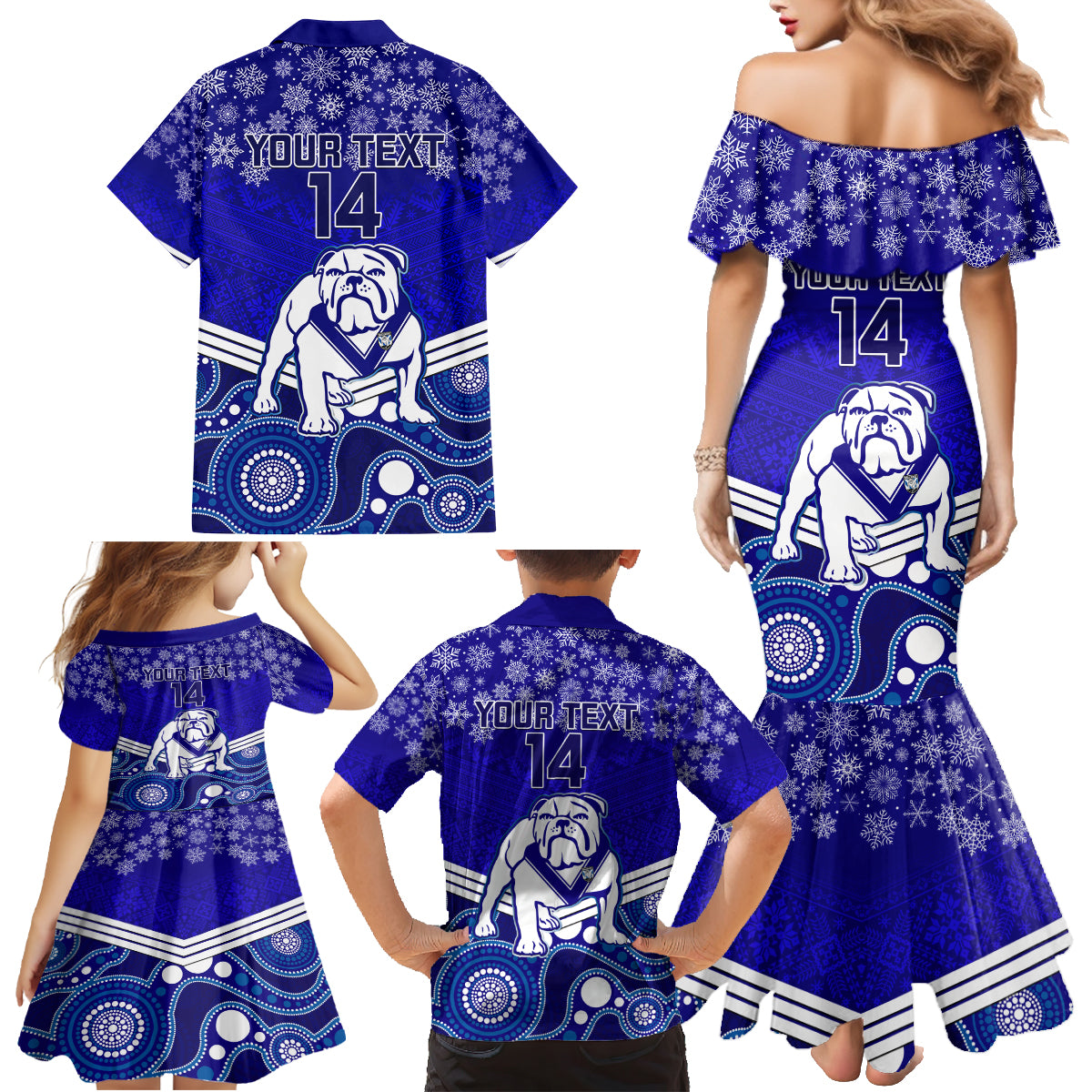 custom-bulldogs-rugby-christmas-family-matching-mermaid-dress-and-hawaiian-shirt-merry-xmas-2023-mix-aboriginal-art