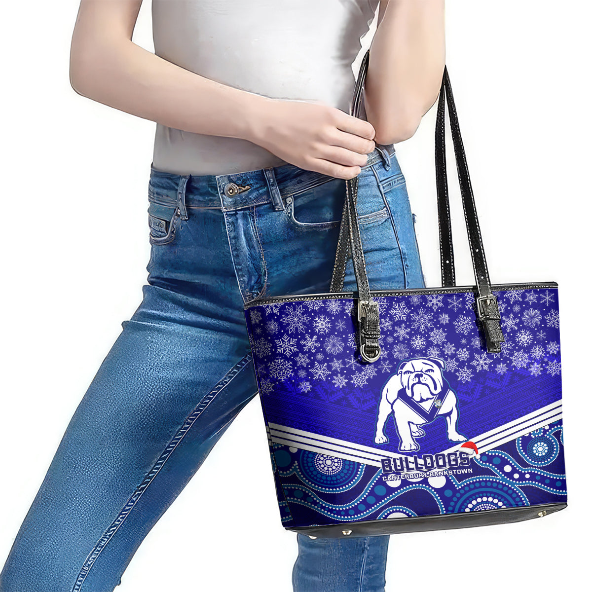 custom-bulldogs-rugby-christmas-leather-tote-bag-merry-xmas-2023-mix-aboriginal-art