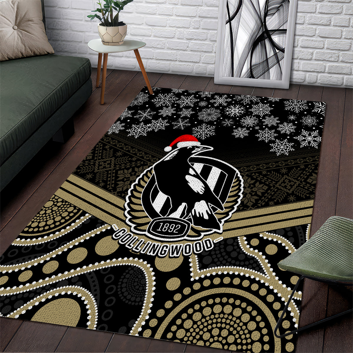 custom-collingwood-football-christmas-area-rug-merry-xmas-2023-mix-aboriginal-art