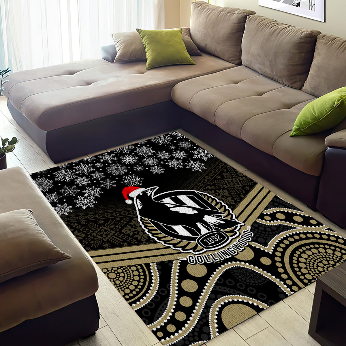 custom-collingwood-football-christmas-area-rug-merry-xmas-2023-mix-aboriginal-art