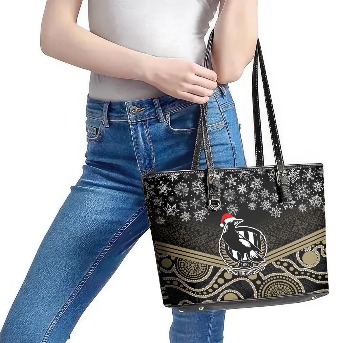 custom-collingwood-football-christmas-leather-tote-bag-merry-xmas-2023-mix-aboriginal-art