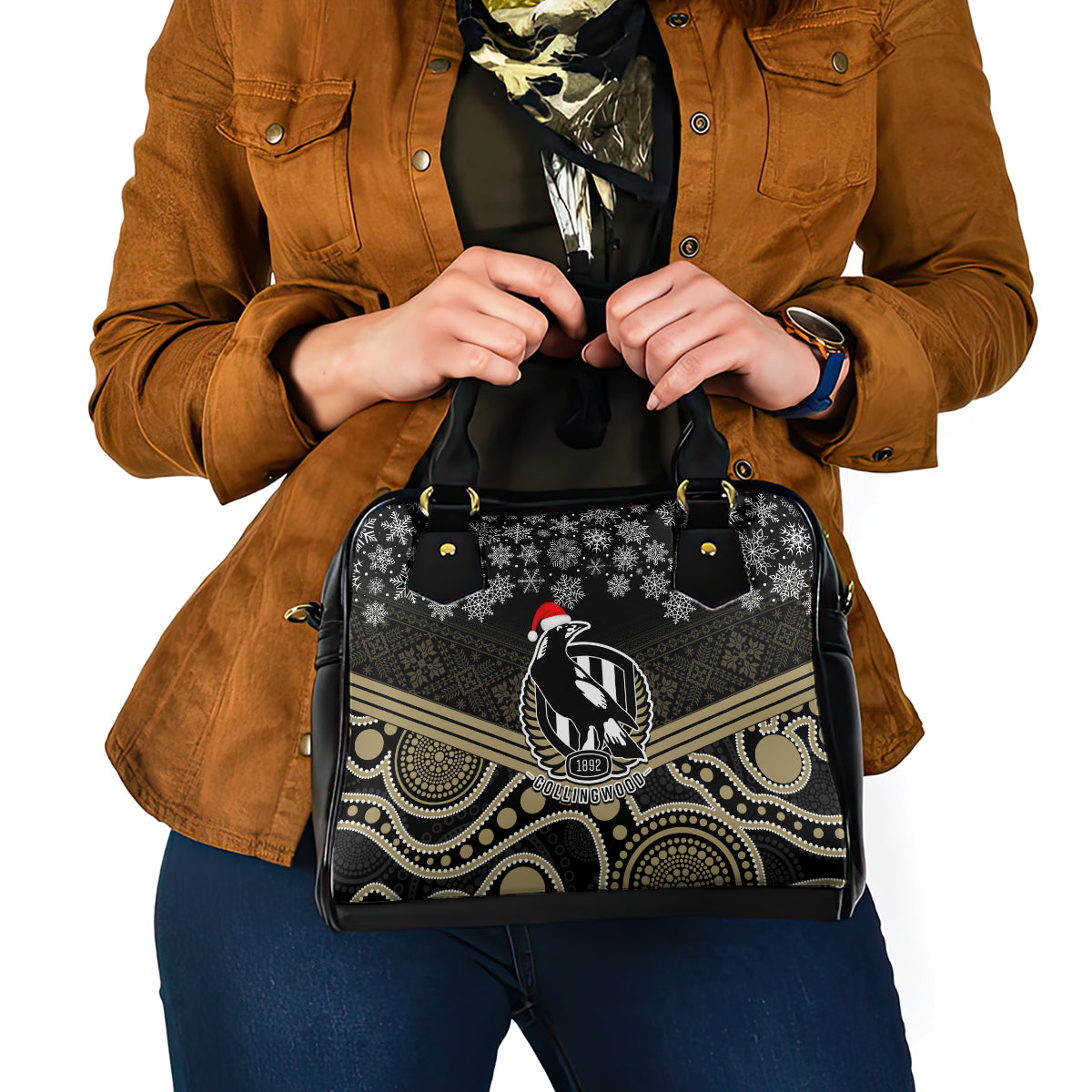 custom-collingwood-football-christmas-shoulder-handbag-merry-xmas-2023-mix-aboriginal-art