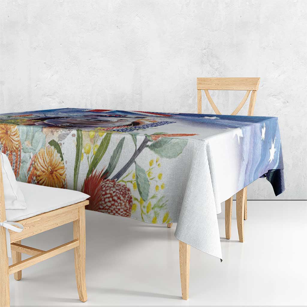 Wombat Australia Day Tablecloth Happy 26 January - Banksia Watercolor