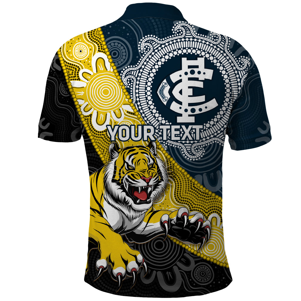 Personalised Richmond And Carlton Football Polo Shirt Tigers BluesTogether Aboriginal Art