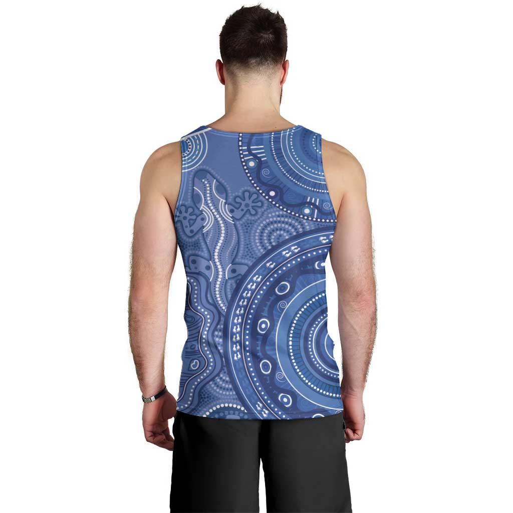 Australia Autism Awareness Men Tank Top Aboriginal Lizard Dot Painting