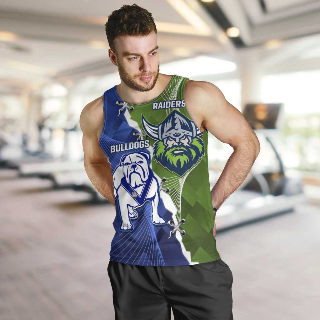 Custom Bulldogs And Raiders Rugby Men Tank Top Dynamic Style