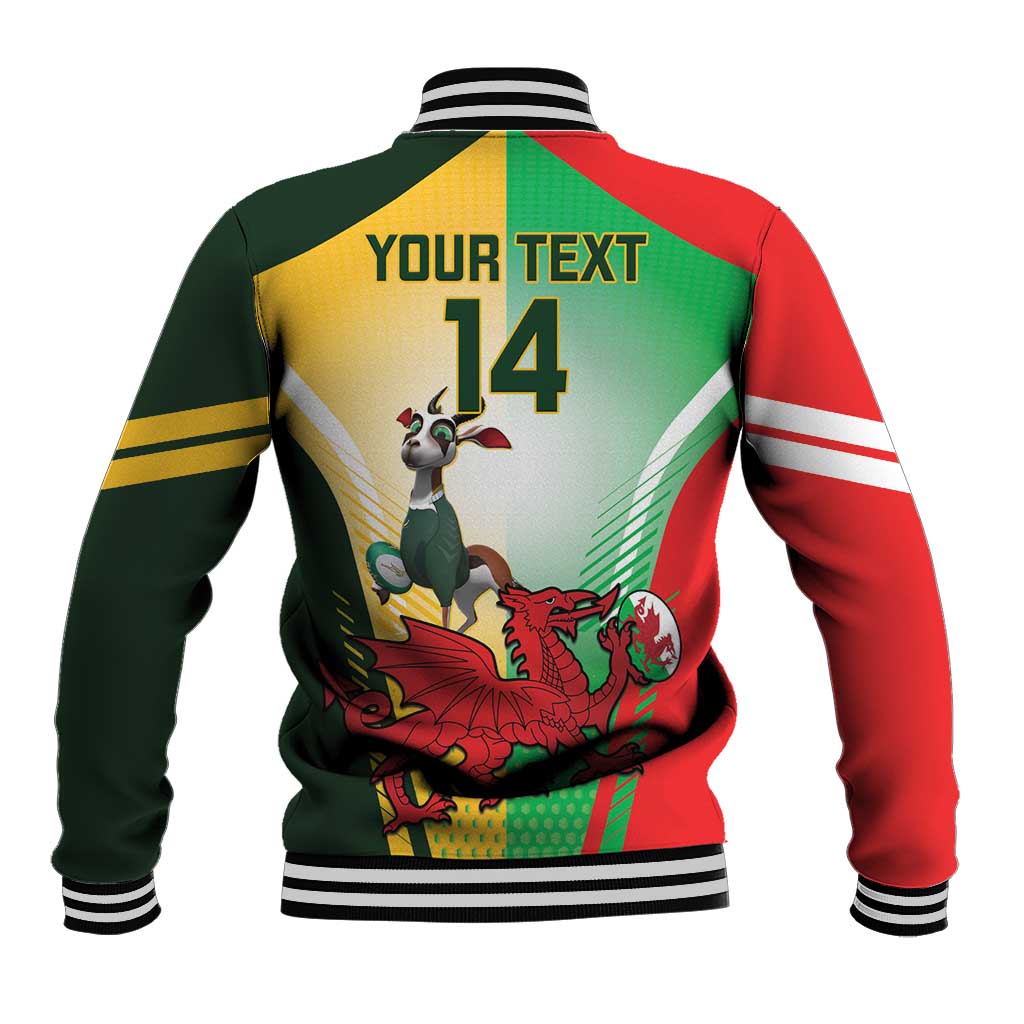 Custom South Africa And Wales Rugby Baseball Jacket Springboks Welsh Mascots Dynamic Version