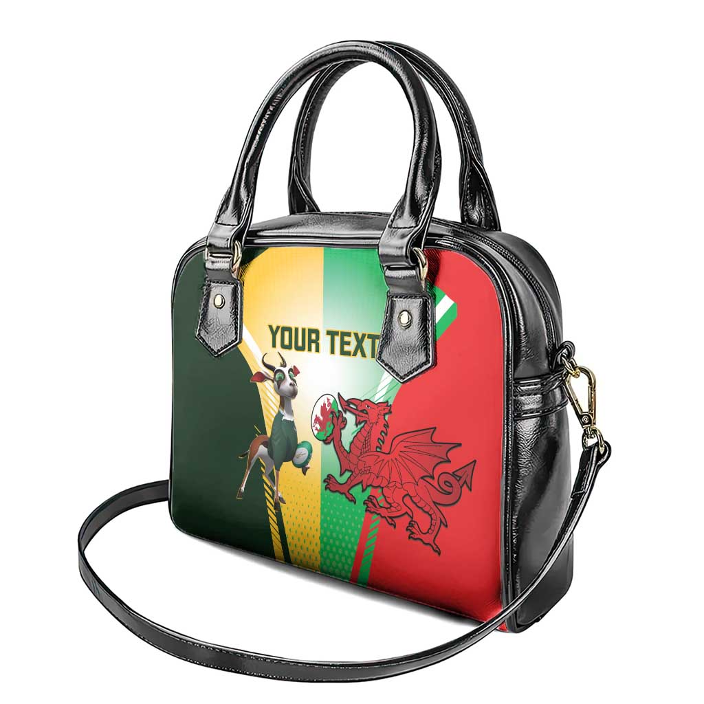 Custom South Africa And Wales Rugby Shoulder Handbag Springboks Welsh Mascots Dynamic Version