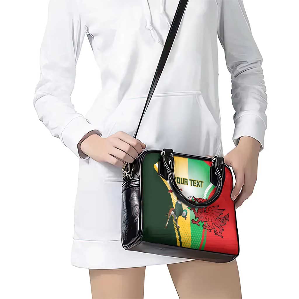 Custom South Africa And Wales Rugby Shoulder Handbag Springboks Welsh Mascots Dynamic Version